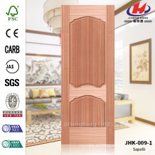 JHK-009-1 Proyecto de Construcción Moderna Flauta de MDF de bajo precio Sapelli Molded Swing Door Skin